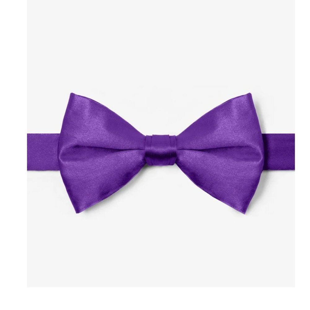 *3 FOR $9* NEW Pretied 100% Silk Royal Lilac Adjustable Bow tie Unlimited Formal